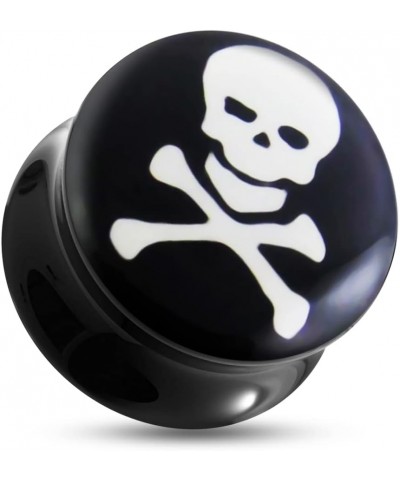 Danger SKULL Logo Black UV Double Flared Ear Plug - Sold by Piece 22.0 Millimeters $8.84 Body Jewelry