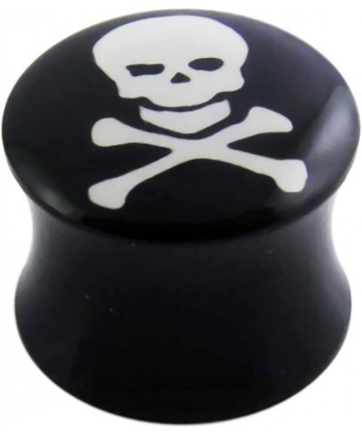 Danger SKULL Logo Black UV Double Flared Ear Plug - Sold by Piece 22.0 Millimeters $8.84 Body Jewelry