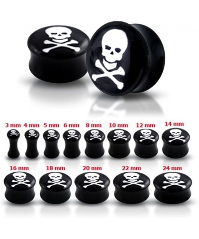 Danger SKULL Logo Black UV Double Flared Ear Plug - Sold by Piece 22.0 Millimeters $8.84 Body Jewelry