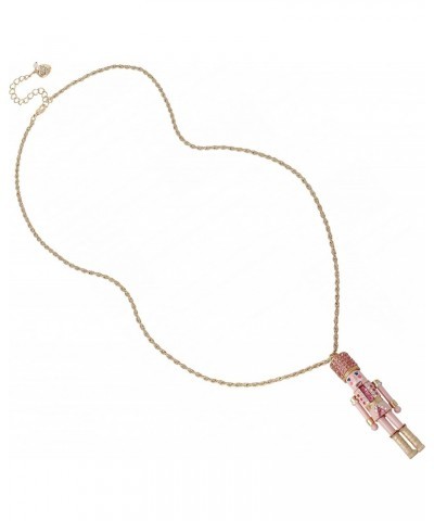 womens Nutcracker Pendant Long Necklace,Pink,373168GLD650 $26.25 Necklaces