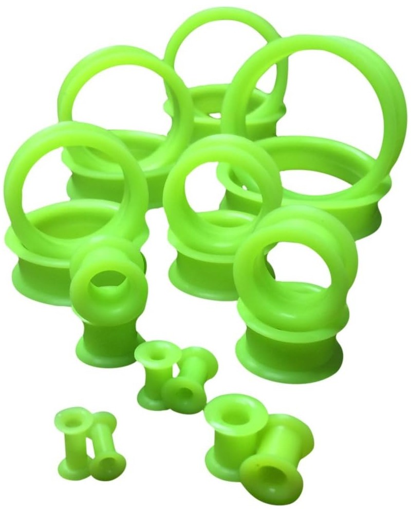 PAIR of Green Soft Silicone Ear Tunnels Plugs - up to size 50mm! 2" (50mm) $9.54 Body Jewelry