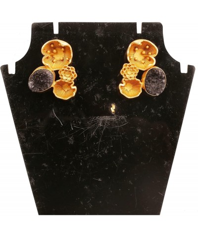 Indian Bollywood Artistic large stud designer Earrings jewelry in Gold or Silver Tone For Women. DJ93 Black $11.59 Earrings