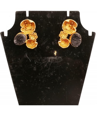 Indian Bollywood Artistic large stud designer Earrings jewelry in Gold or Silver Tone For Women. DJ93 Black $11.59 Earrings