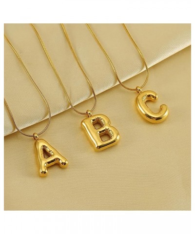 Bubble Letter Necklace Balloon Initial Necklaces for Women Girls Dainty Alphabet Pendant 18K Gold Plated Dainty Balloon Bubbl...