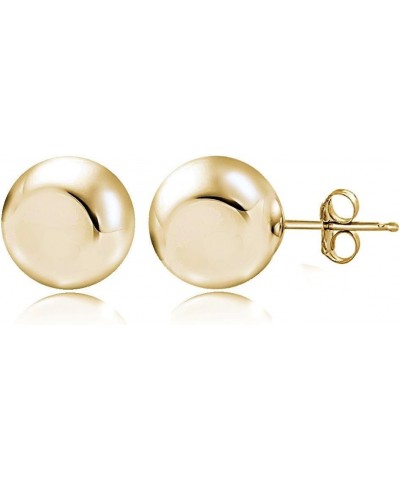 Silver Polished Bead Stud Earrings 8mm-Yellow Gold Flash $10.50 Earrings