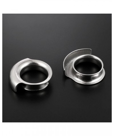 2 PCS Cool Meteorite Ear Saddle Plugs Tunnels Gauges for Women & Mens - Stainless Steel 316L Ear Piercing Expander Body Earri...