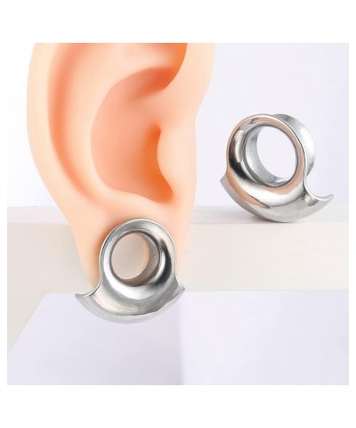 2 PCS Cool Meteorite Ear Saddle Plugs Tunnels Gauges for Women & Mens - Stainless Steel 316L Ear Piercing Expander Body Earri...