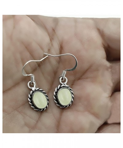 3.95 Cts South Western Native American Style Round Shape Natural Gemstones Earrings For Women, Handmade Boho Dangle Birthston...