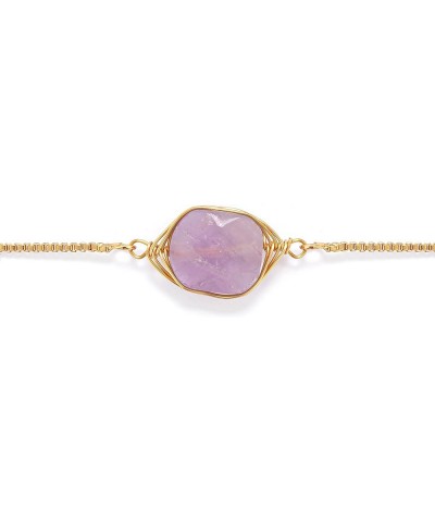 1004660206 Bemindful Womens 10 Inch Adjustable Brass Fashion Charm Bracelet Amethyst Color $7.10 Bracelets