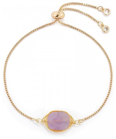 1004660206 Bemindful Womens 10 Inch Adjustable Brass Fashion Charm Bracelet Amethyst Color $7.10 Bracelets