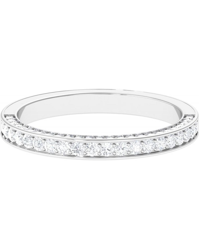 Moissanite Semi Eternity Band Ring, 1 CT Moissanite Half Eternity Ring, Flawless Moissanite Ring, Semi Eternity Band with Moi...