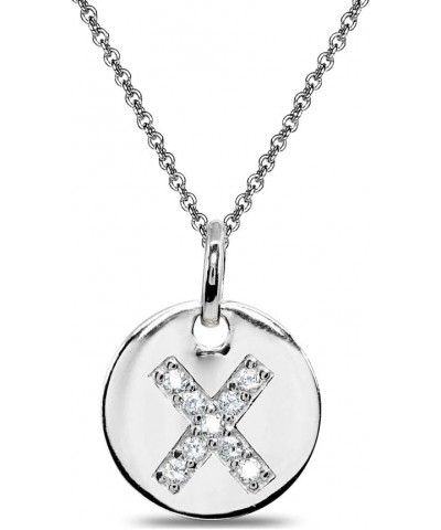 Sterling Silver Letter CZ Initial Alphabet Name Personalized Initial Pendant Necklace for Women Girls, 15” + Extender X $14.2...