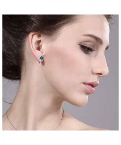 925 Sterling Silver London Blue Topaz Earrings For Women (1.50 Cttw, Gemstone Birthstone, Round 6MM) $32.00 Earrings