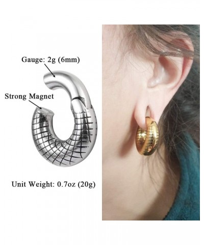 2g 0g 00g 1/2 9/16 5/8 3/4 7/8 1 inch Ear Tunnels Plugs with 2g Hoop Ear Weights Gauges for Men, Stainless Steel Ear Hangers ...