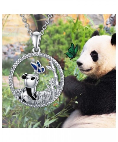 Elephant Panda Llama Necklace Sterling Silver Cute Animals Elephant Panda Llama Pendant Necklace for Women Panda $17.10 Neckl...