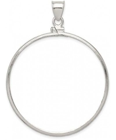 Sterling Silver 40.6 x 3.1mm Plain Screw-Top Dollar Coin Bezel Pendant $17.61 Pendants