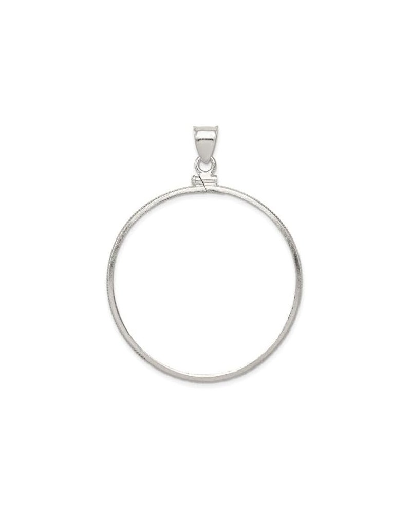 Sterling Silver 40.6 x 3.1mm Plain Screw-Top Dollar Coin Bezel Pendant $17.61 Pendants