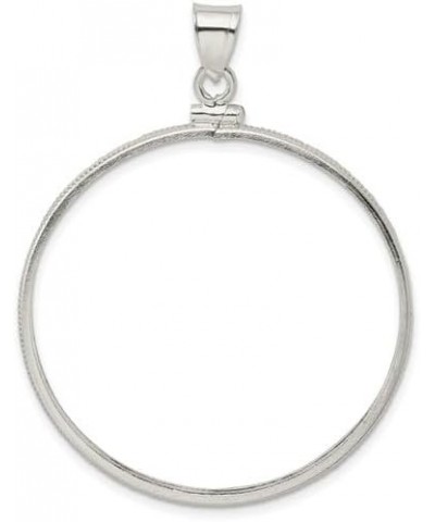 Sterling Silver 40.6 x 3.1mm Plain Screw-Top Dollar Coin Bezel Pendant $17.61 Pendants