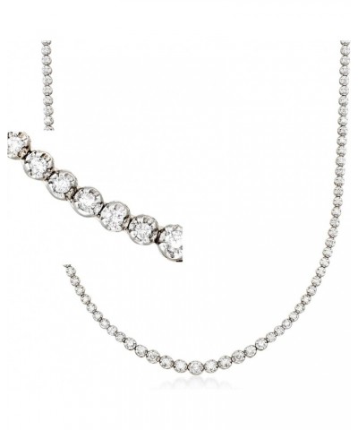 3.00 ct. t.w. Graduated Diamond Tennis Necklace in 14kt White Gold 17.0 Inches $1.00 Necklaces