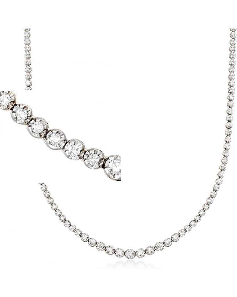 3.00 ct. t.w. Graduated Diamond Tennis Necklace in 14kt White Gold 17.0 Inches $1.00 Necklaces