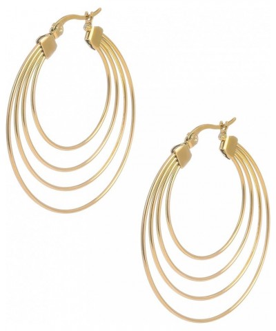 Stainless Steel Click-It Gold Hoop Earrings for Women | 14K PVD Real Gold Plated Sustaiable Material | Waterproof Hypoallerge...