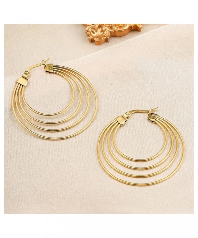 Stainless Steel Click-It Gold Hoop Earrings for Women | 14K PVD Real Gold Plated Sustaiable Material | Waterproof Hypoallerge...