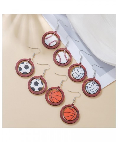 Baseball Earrings Football Dangle Earrings for Women Girls Cute Sport Ball Dangle Earrings,Soccer Volleyball Tennis Rugby Ear...