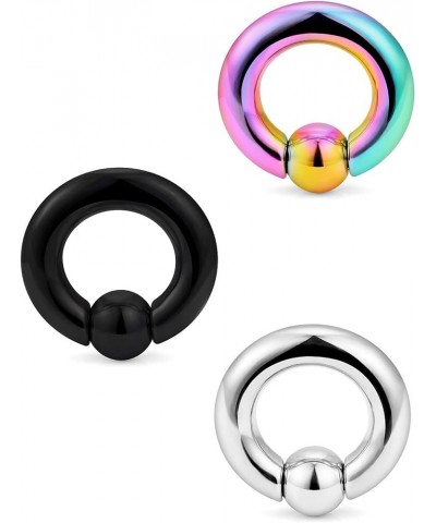 5/8in(16mm) PA Ring Captive Bead Rings Rainbow Spring Action CBR Monster Screwball Rings 4G 6G 9G 6 Gauge(4mm) $7.94 Body Jew...