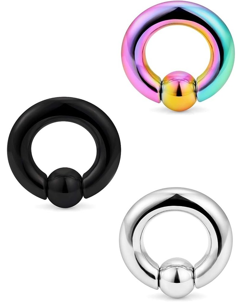 5/8in(16mm) PA Ring Captive Bead Rings Rainbow Spring Action CBR Monster Screwball Rings 4G 6G 9G 6 Gauge(4mm) $7.94 Body Jew...