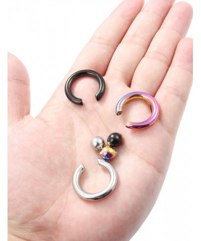 5/8in(16mm) PA Ring Captive Bead Rings Rainbow Spring Action CBR Monster Screwball Rings 4G 6G 9G 6 Gauge(4mm) $7.94 Body Jew...