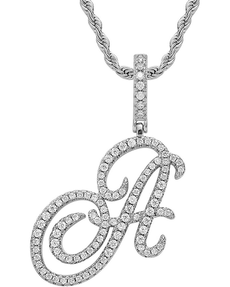 Letter Necklace Y2k Necklace Diamond Necklaces for Women R Necklace Y2k Jewelry Mcbling 2000s Fashion A-Silver $8.99 Necklaces