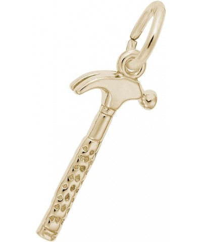 Hammer Charm, Charms for Bracelets and Necklaces Yellow Gold $16.15 Bracelets