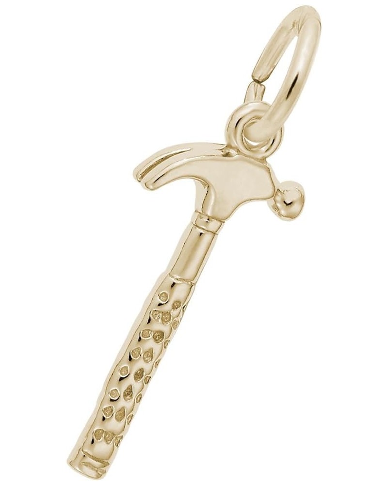 Hammer Charm, Charms for Bracelets and Necklaces Yellow Gold $16.15 Bracelets