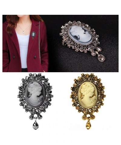 Vintage Cameo Victorian Crystal Wedding Party Women Pendant Brooch Pin Jewelry (Gold) $7.07 Brooches & Pins