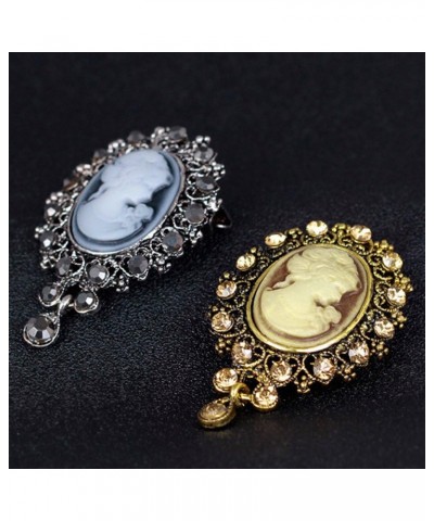 Vintage Cameo Victorian Crystal Wedding Party Women Pendant Brooch Pin Jewelry (Gold) $7.07 Brooches & Pins