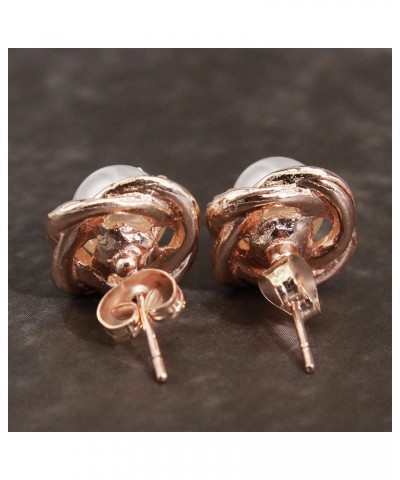 Guoshang Rose Pearl Stud Earrings for Women Fashion Jewelry Gifts,Silver Rose Gold $3.95 Earrings