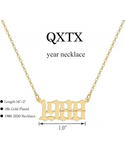 Birth Year Necklace,Year Necklace,18k Gold Plated Pendant Necklace for Women,1980-2020 1988 $7.97 Necklaces