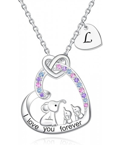 Mother Daughter Jewelry - 925 Sterling Silver Lucky Elephant Love Heart Pendant Necklace Anklet Bracelet Ring Earrings for Wo...