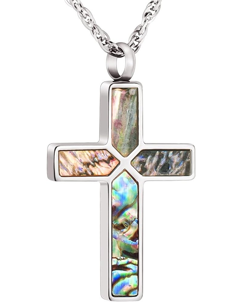 Cross Cremation Jewelry for Human Ashes Stainless Steel Urn Necklace for Ashes Memorial Cremation Ashes Necklace for Women Me...