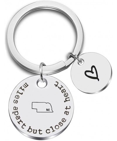 Miles Apart but Close at Heart United States Keychain Moving Away Gift Going Away Gift Long Distance Relationship Gift Ne-neb...