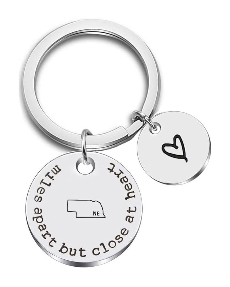 Miles Apart but Close at Heart United States Keychain Moving Away Gift Going Away Gift Long Distance Relationship Gift Ne-neb...