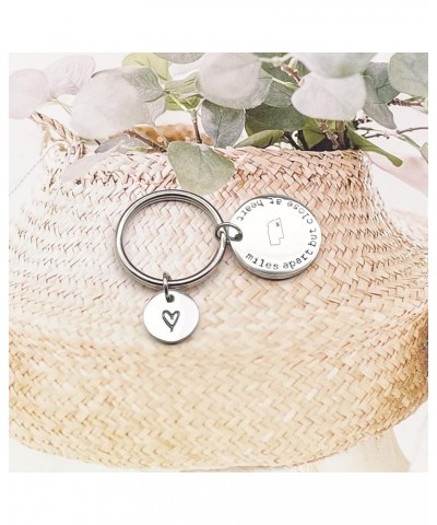 Miles Apart but Close at Heart United States Keychain Moving Away Gift Going Away Gift Long Distance Relationship Gift Ne-neb...