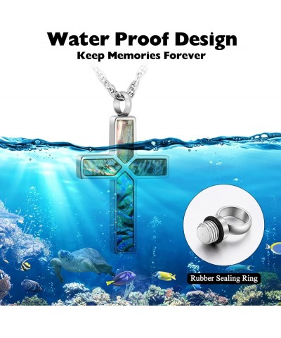 Cross Cremation Jewelry for Human Ashes Stainless Steel Urn Necklace for Ashes Memorial Cremation Ashes Necklace for Women Me...