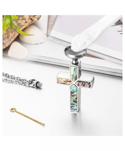 Cross Cremation Jewelry for Human Ashes Stainless Steel Urn Necklace for Ashes Memorial Cremation Ashes Necklace for Women Me...