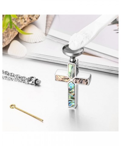 Cross Cremation Jewelry for Human Ashes Stainless Steel Urn Necklace for Ashes Memorial Cremation Ashes Necklace for Women Me...