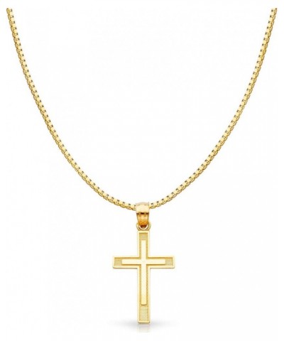 14K Yellow Gold Cross Pendant Necklace with 0.8mm Box Chain 20.0 Inches $109.60 Necklaces