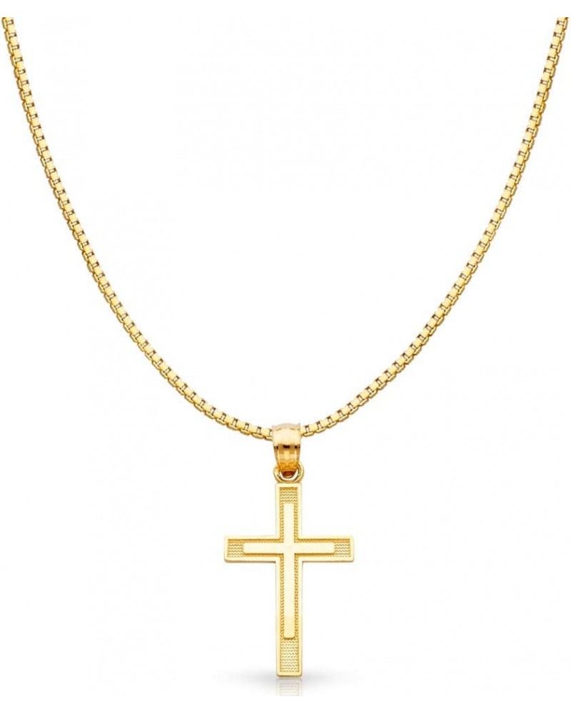 14K Yellow Gold Cross Pendant Necklace with 0.8mm Box Chain 20.0 Inches $109.60 Necklaces