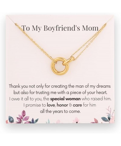 To My Boyfriend's Mom Necklace, Christmas Gifts for My Boyfriends Mother Mom Interlocking Card BFM1 PP $7.66 Necklaces