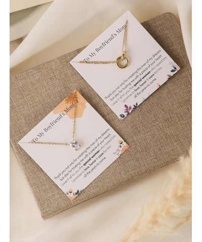 To My Boyfriend's Mom Necklace, Christmas Gifts for My Boyfriends Mother Mom Interlocking Card BFM1 PP $7.66 Necklaces