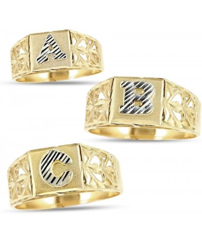 10K Yellow Gold Diamond Cut Ladies Block Letter Alphabet Initial Ring Letter B $94.01 Others